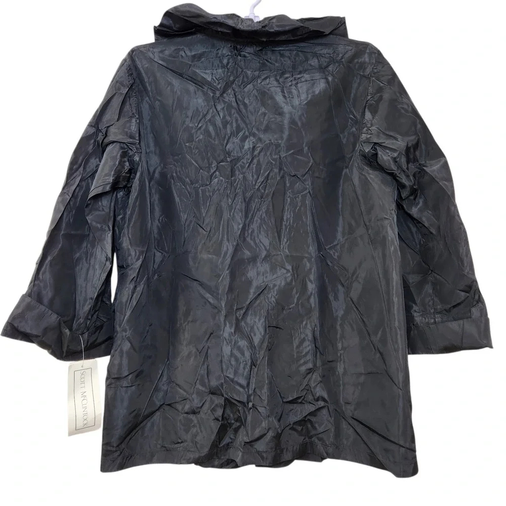Vintage 1980s Scott McClintock Black Evening Jacket NOS Deadstock Ruffle Collar - Picture 4 of 14